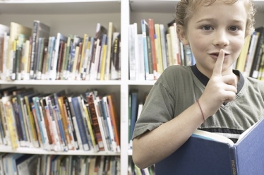 Young Boy in Library