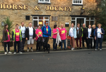 Finishing the walk at the Horse and Jockey Waddington